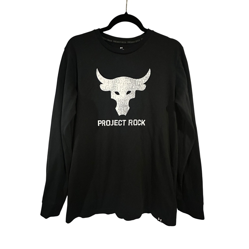 Under Armour Mens Project Rock Brahma Bull Long Sleeve T-Shirt Black‎  Small